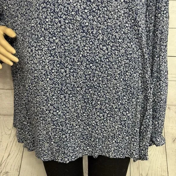 Lane Bryant Blouse Plus Size 24 Floral Print Long Sleeve Rayon - Picture 8 of 12